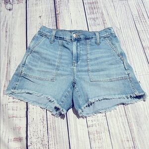Aerie Denim Cut Off High Rise Stretch Shorts